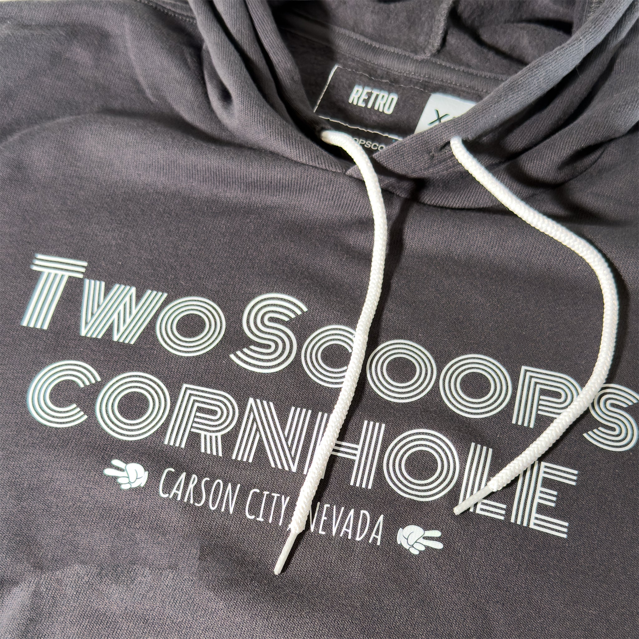 Grey Retro Hoodie